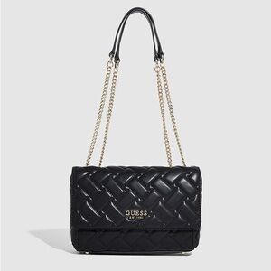 GUESS Black Shoulder Bag with Gold Chain